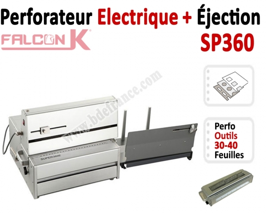 Perforateur Electrique 30-40 feuilles A4 - + Ejection papier SP360 FALCONK Machine à relier par anneaux