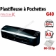 Plastifieuse à Pochettes A3 - Plastifier : 80 /100/125µ G40 FALCONK Machine à Plastifier