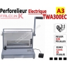 Perforelieur 3:1 électrique 25 pages A3 Anneaux Métalliques 3:1Trous Carrés