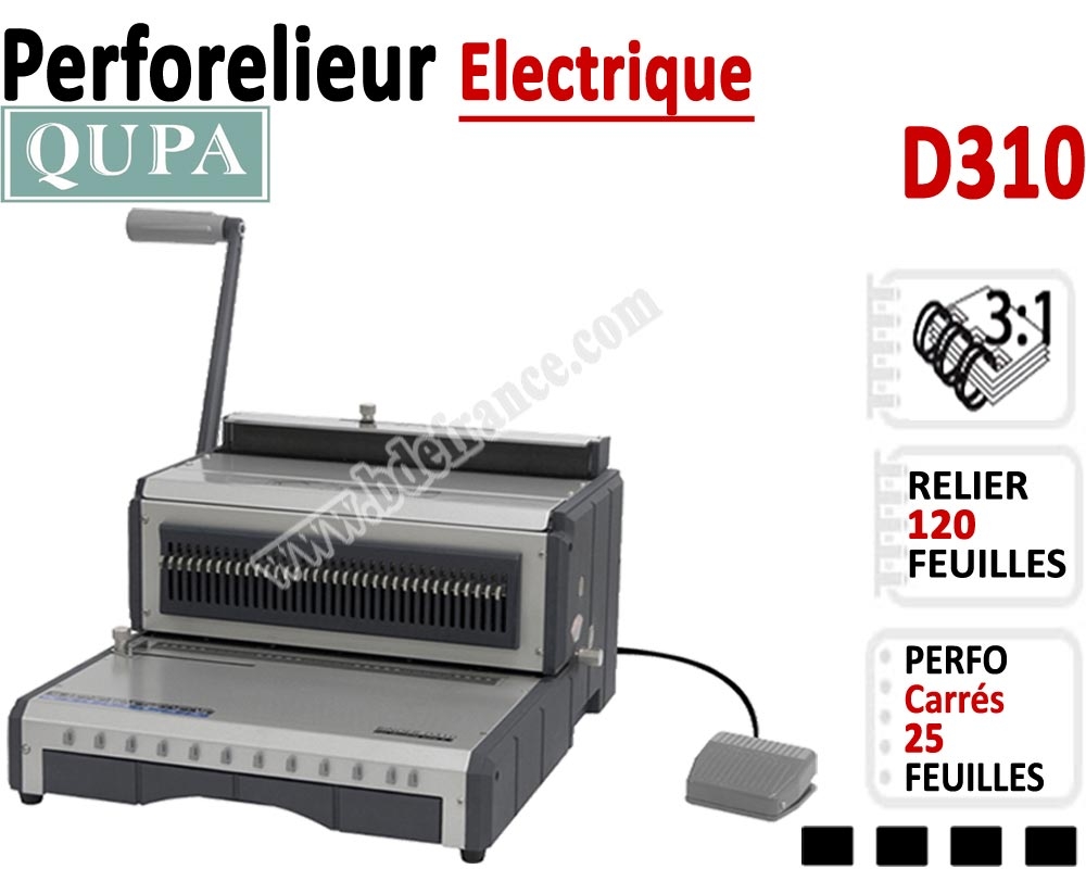 Wire D310 Relieuse électrique métal 34 boucles, Perfore 25 feuilles