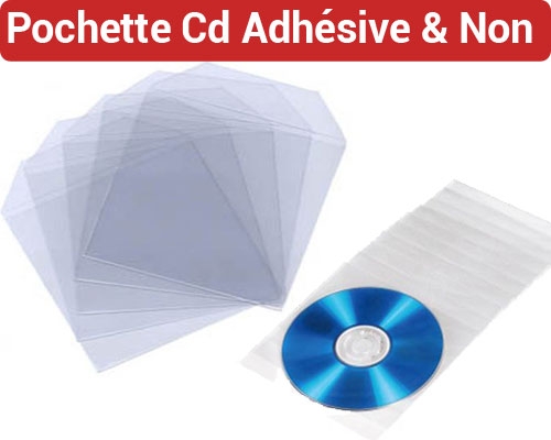 Pochette CD et DVD en carton ou plastique adhésive ou papier fenêtre