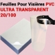 Feuilles Pour Visières Transparent - Le paquet de 100 feuilles A4 T20VISIERE FALCONK Consommables