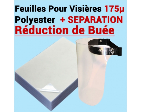 Feuilles Pour Visières 175µ transparent - Réduction de Buée Le paquet de 100 feuilles SUPPRO FALCONK A - Consommable Pour Rel...