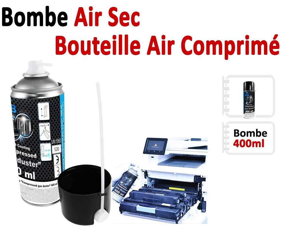 3 x AAB Bombe Air Sec 750ml, Bouteille Air Comprimé, Nettoyage des