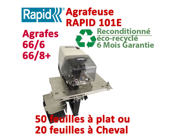 Agrafeuse à plat électrique - A plat 50 feuilles à Cheval 20 feuilles reconditionné RAPID101OCCASION  RAPID Accueil