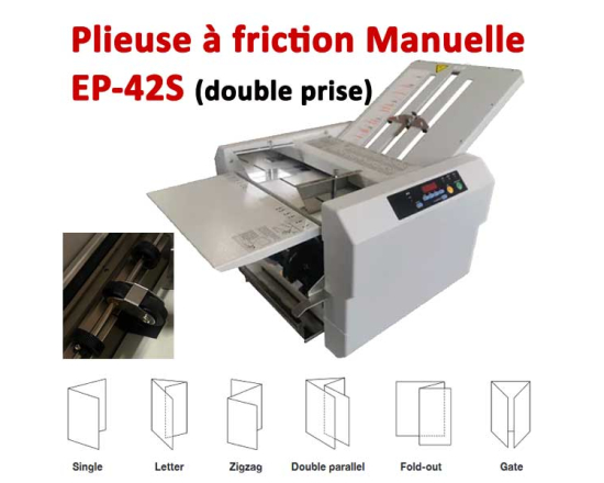 Plieuse à friction Manuelle A5-A4-A3 - Papier Maxi 46 à 160 g/m2 EP-42S  Plieuse à friction