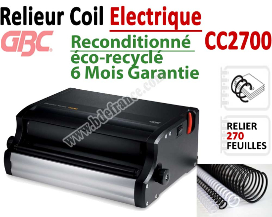 Relieur Coil Electrique OCCASION -  Relier jusqu'a 270 Feuilles CC2700OCCASION GBC C - Relieur professionnel