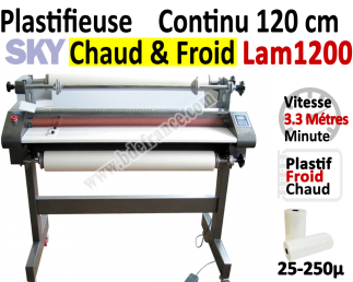 Plastifieuse en Continu 1200 cm / A0+ - Stand inclus, Vitesse : 330 cm/mn LAM1200 SKY Accueil