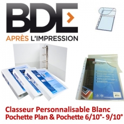 Classeur Personnalisable Blanc - Pochette Plan & pochette 6/10°- 9/10°  BDE 2 - Classeur personnalisable & Pochette