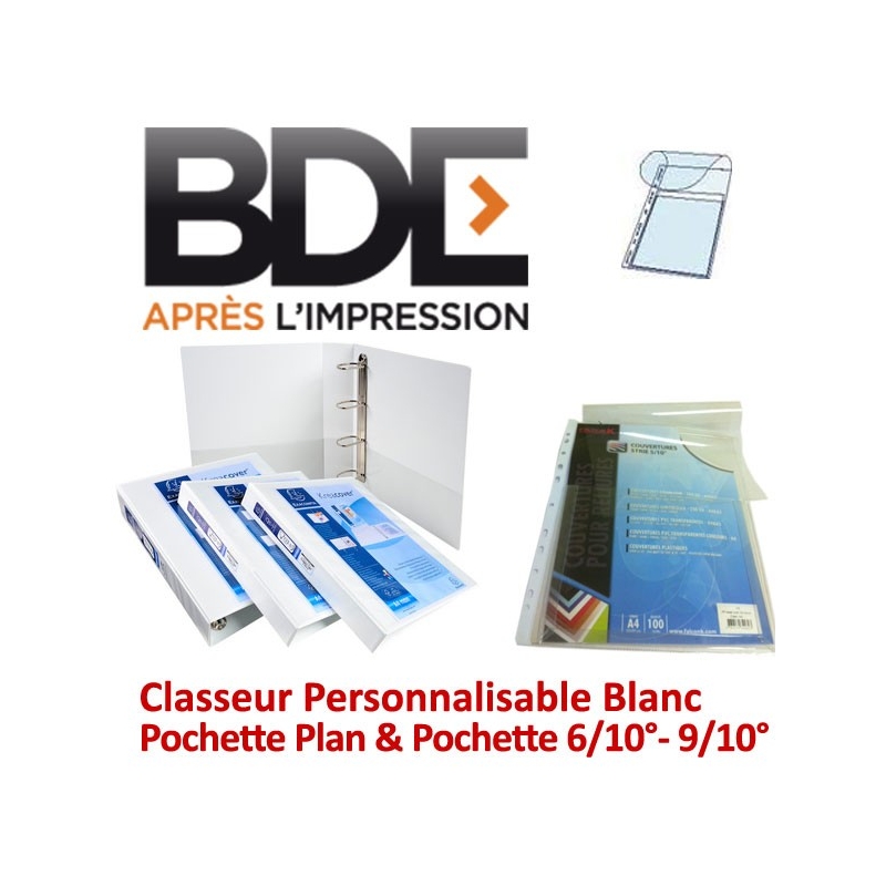 Classeur Personnalisable Blanc - Pochette Plan & pochette 6/10°- 9
