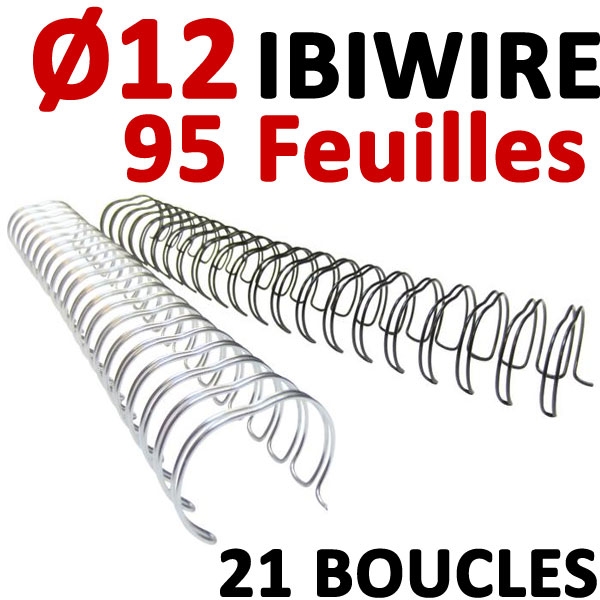 Ø 12mm de 65 à 95 feuilles#  IBIWIRE Pas Anneaux Plastique  (21 Boucles  )# Boite de 100pcs