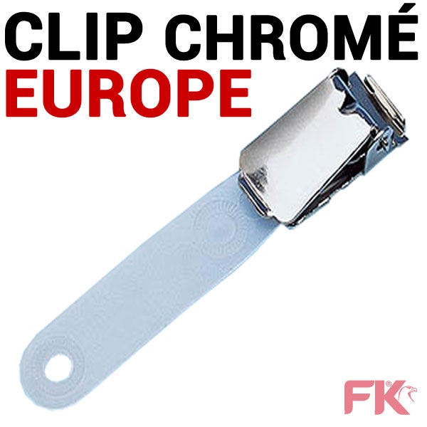 Clip européen métal chromé#Ref : CEC -  Par 100 pièces