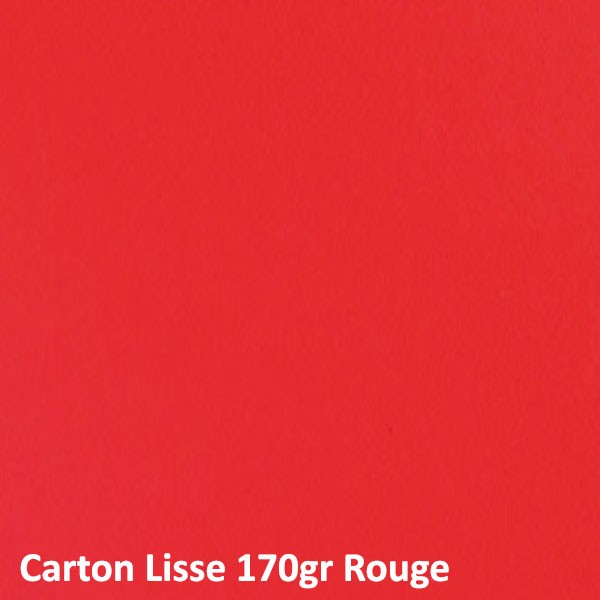 Dos Carton Rouge 170gr #+Face Transparente Boite de 100 Pcs