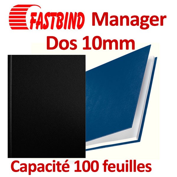 Couvertures Rigide Manager #Dos 10mm  Capacité 100 feuilles #Boite de 10 Couvertures + 20 pages de gardes